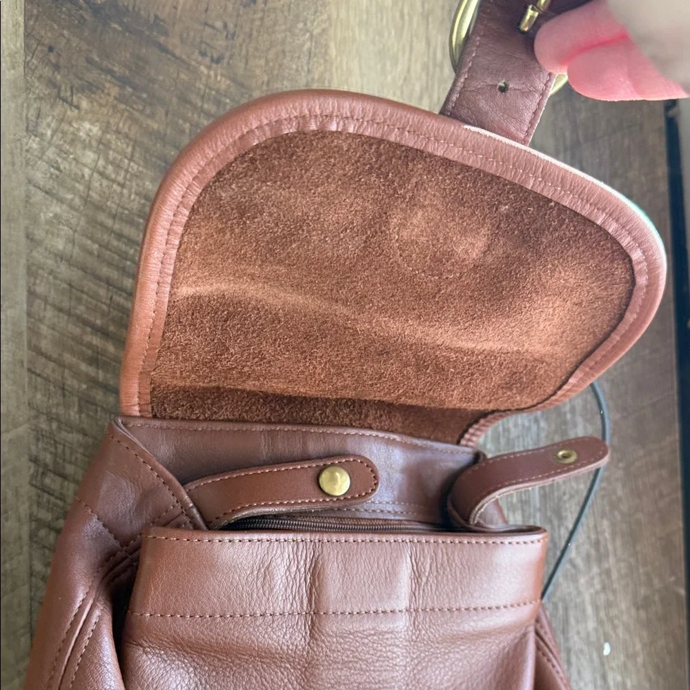 Coach Tan Leather Backpack - Picture 5 of 10